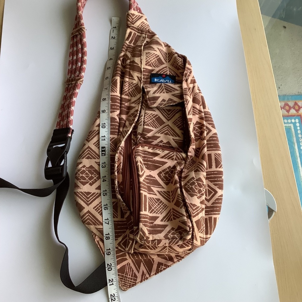 KAVU Rope Sling Bag Crossbody Aztec Geometric "Clear Above Visibility Unlimited" - Picture 11 of 15